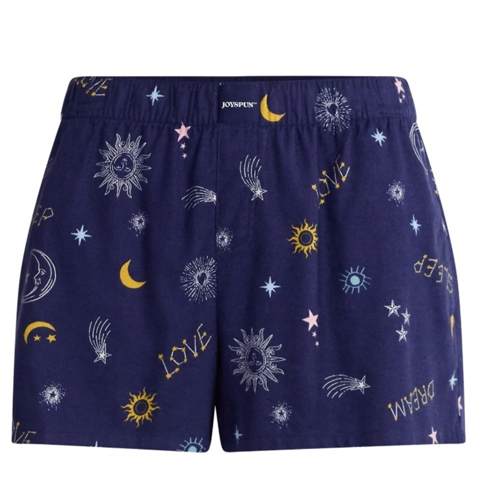 Joyspun Women's Flannel Pajama Boxer Shorts